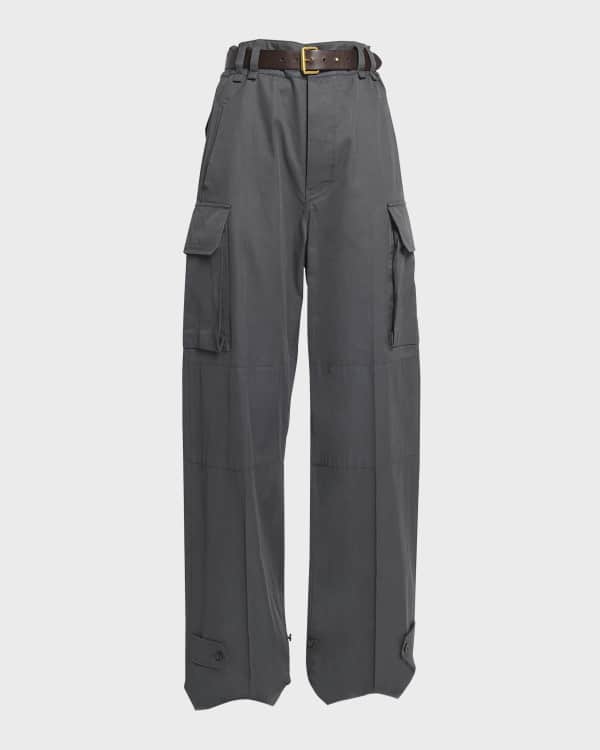 パンツ Alaia Cargo trousers with knit band Alaïa knit-band Cargo Trousers | Grey | FARFETCH