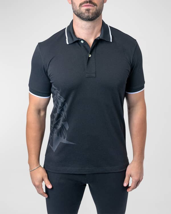 Polo With Lightning Bolt Embroidery Blue - Jared Lang