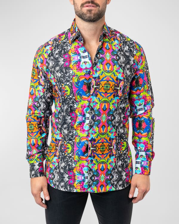 Paul Smith Men's Organic Cotton Floral-Print Sport Shirt
