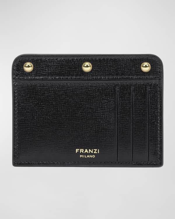 THE ROW Zipped Key Chain Wallet in Shiny Box Calfskin | Neiman Marcus