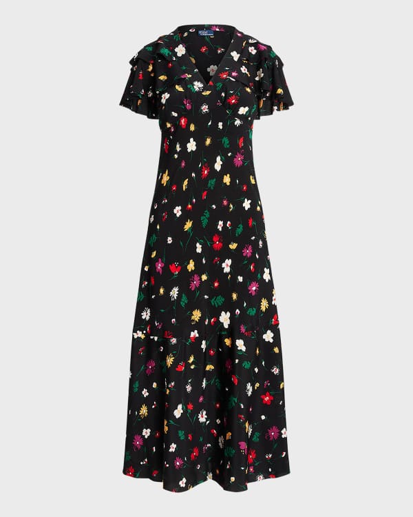 Botanical georgette handkerchief dress clearance