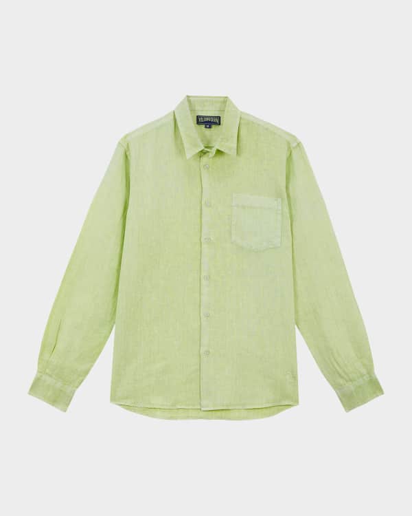 Breakwater Men's Linen Shirt Seafoam