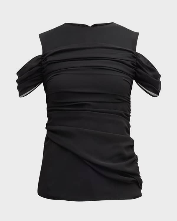 トップス Courreges SATIN SQUARE TOP M Courrèges Satin Square Top in Black | LN-CC