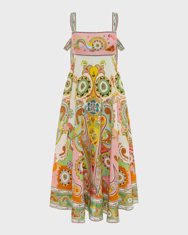 Marella Sleeveless Floral Print A Line Midi Dress Neiman Marcus