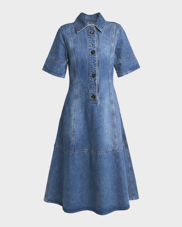 Co Denim Midi Shirtdress Neiman Marcus