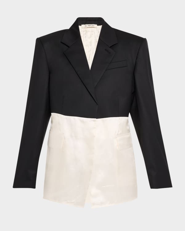 【送料&関税込】Loewe Mohair Blend Blazer Loewe Double-Breasted Mohair-Blend Blazer | Neiman Marcus