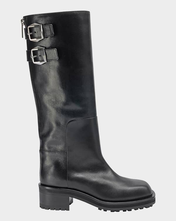 Prada Monolith Nylon Tall Riding Boots Neiman Marcus