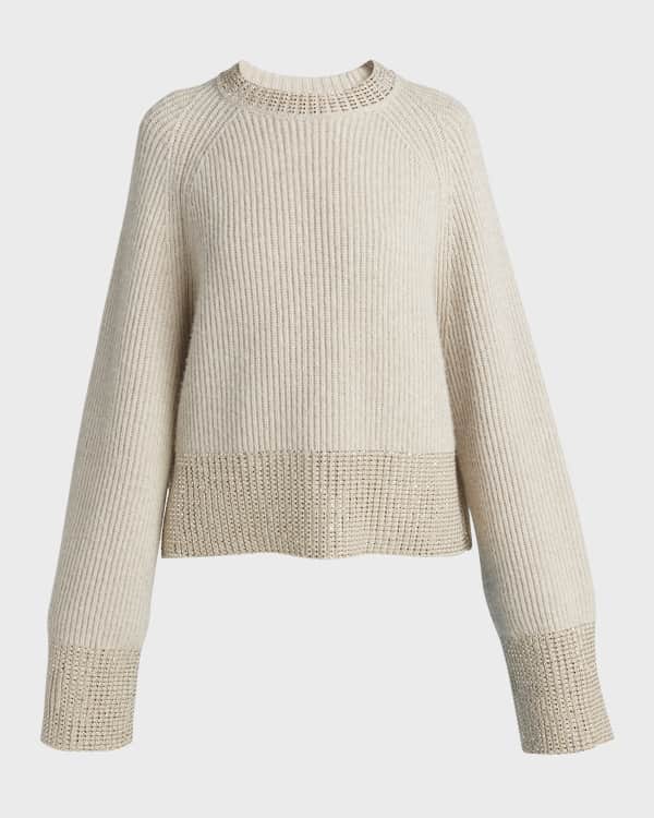 Marc Jacobs Gem Logo Knit Crewneck Sweater | Neiman Marcus