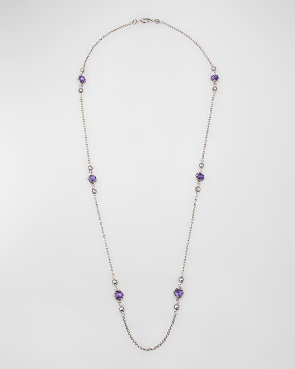 Spinel & Enamel Sterling Silver Necklace plated in 18K Gold main image 1