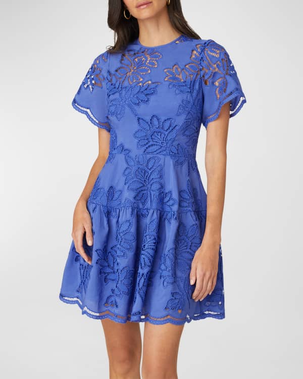 Cindy | Embroidered Tiered Mini Dress