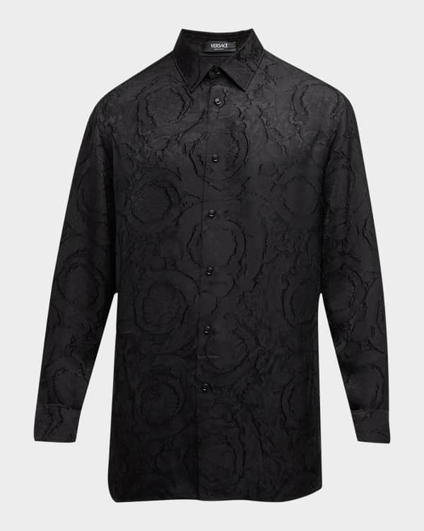 Versace Men's Printed Silk Button-Down Shirt | Neiman Marcus