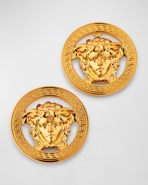 Versace Elongated Medusa Earrings Neiman Marcus