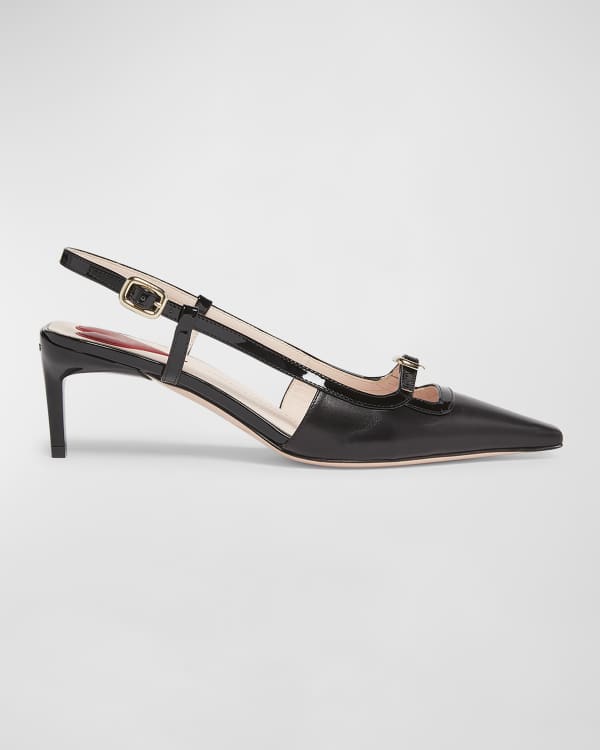 【関税&送料込】Roger Vivier Roger Vivier Mini Buckle Sling Roger Vivier Mixed Leather Mini Buckle Slingback Pumps