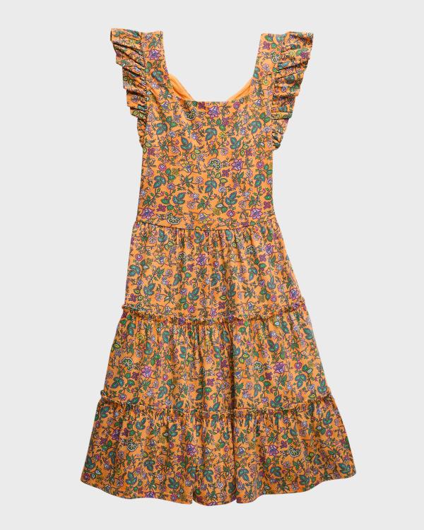 Robe Fille Flowers By Zoe Taille 4 - Imprimé Et Ourlet à Paillettes - Occasion Très Bon État
