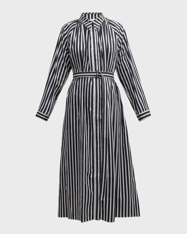 Women's Max Mara Lipari Leopard Print Long Sleeve Cotton Midi Shirtdress