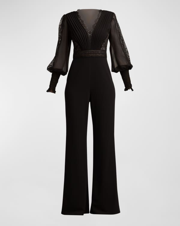 MICHAEL Michael Kors Crinkle Dots Tuxedo Jumpsuit Neiman Marcus