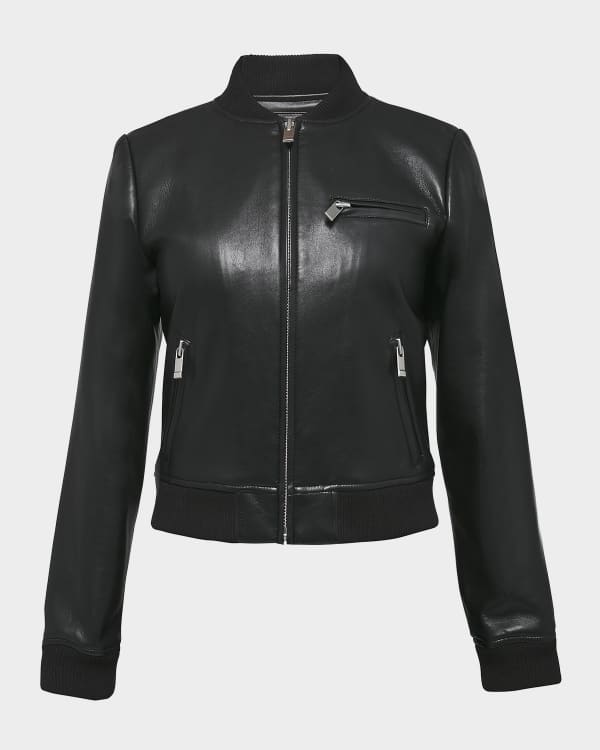 Rebecca Taylor Puff Sleeve Leather Biker Jacket Neiman Marcus
