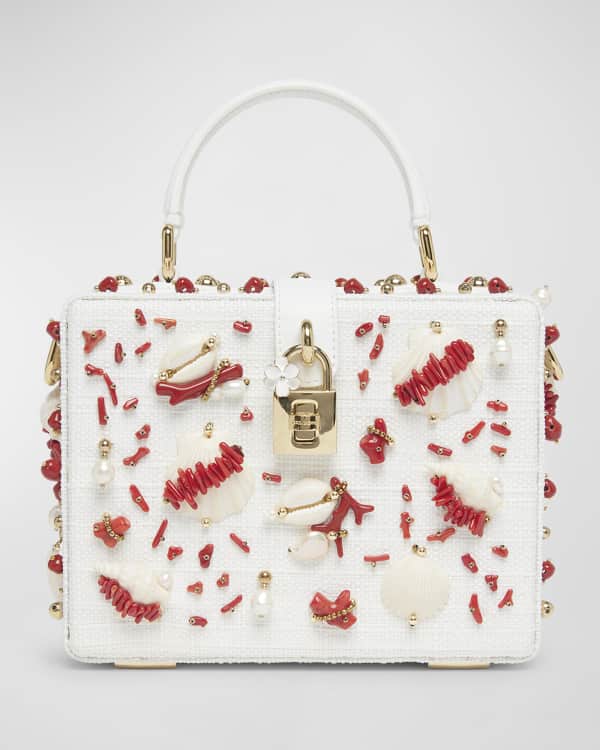 Dolce&Gabbana Floral Embellished Satin Box Top-Handle Bag