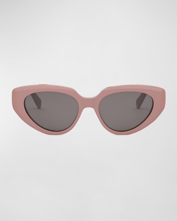 Celine Triomphe Sleek Red Acetate Cat-Eye Sunglasses | Neiman Marcus