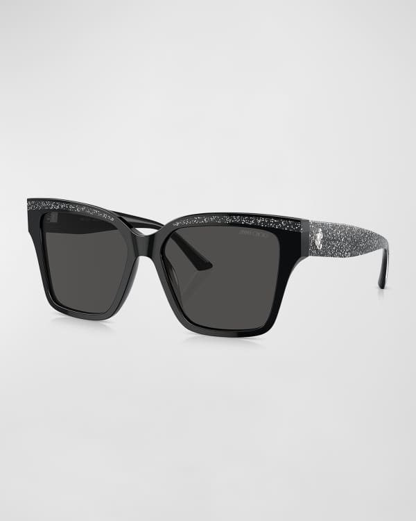 SQUARE SUNGLASSES 632031 IN WHITE ACETATE GOLD METAL