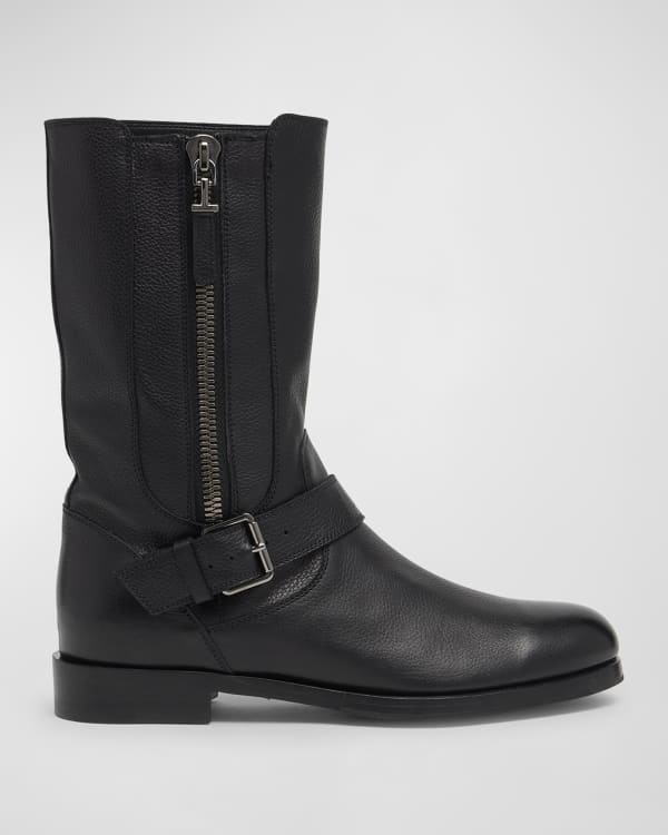Burberry Simeon Vintage Check Moto Rain Boots Neiman Marcus