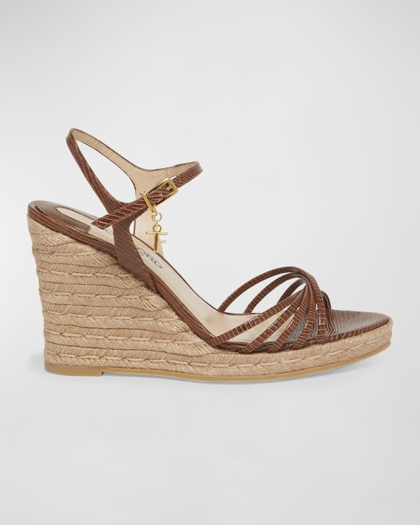 TOM FORD Rope Ankle Wrap Wedge Sandals Neiman Marcus