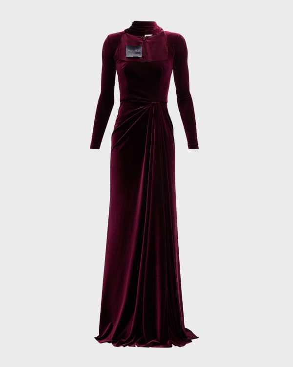 Ralph lauren long velvet dress deals