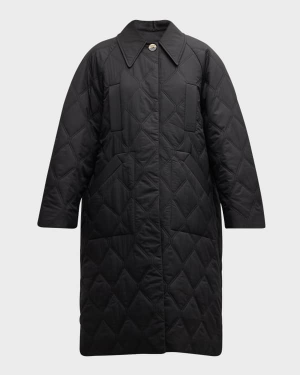 Dawn Levy Gwen Circle Quilt Double Layer Coat w Hood Neiman Marcus