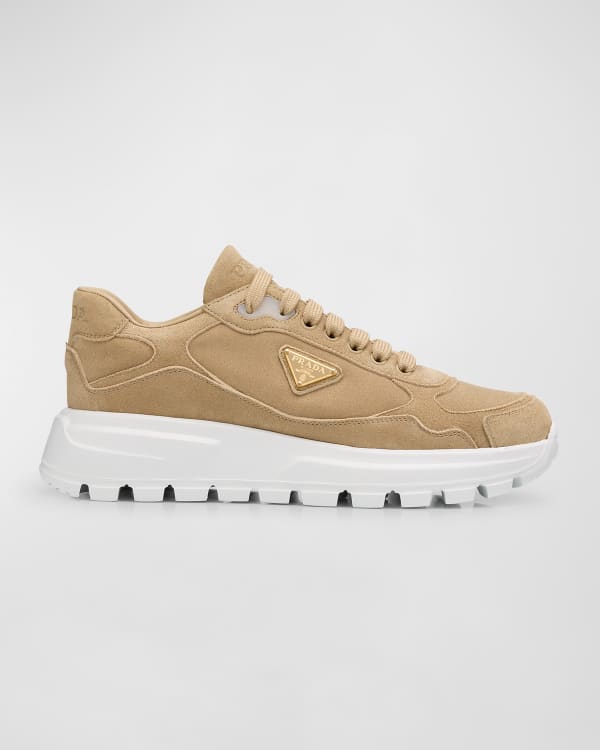 Prada Quilted Leather Logo Sneakers Neiman Marcus