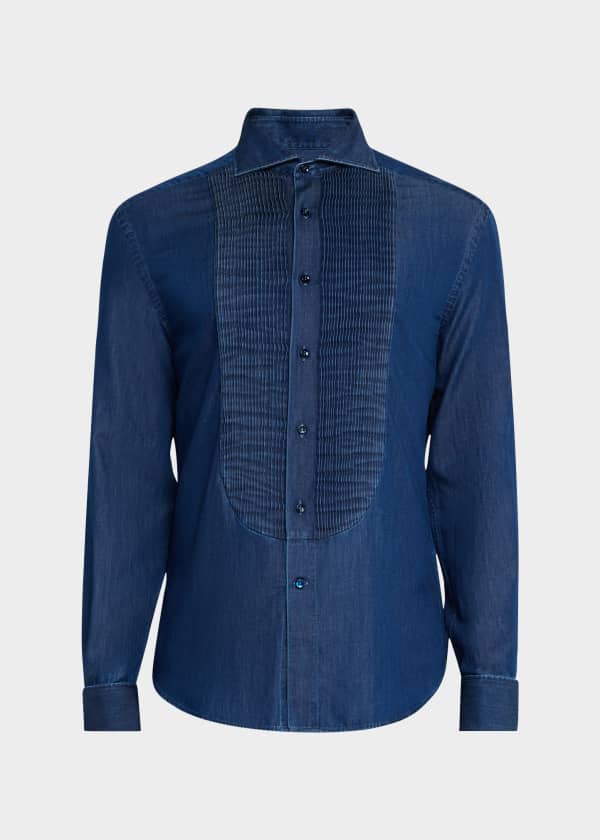 Jil Sander Men's Contrast-Stitch Dress Shirt | Neiman Marcus