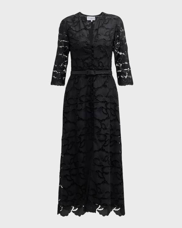 Nightcap Clothing Sierra Lace V Neck Long Sleeve Dress Garnet Neiman Marcus
