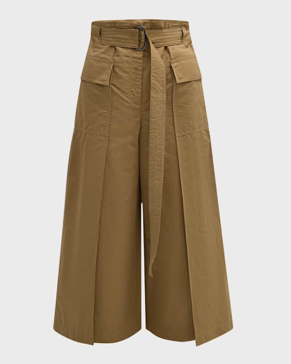 Wide Leg Cotton Linen Twill Pants | Nile Blue