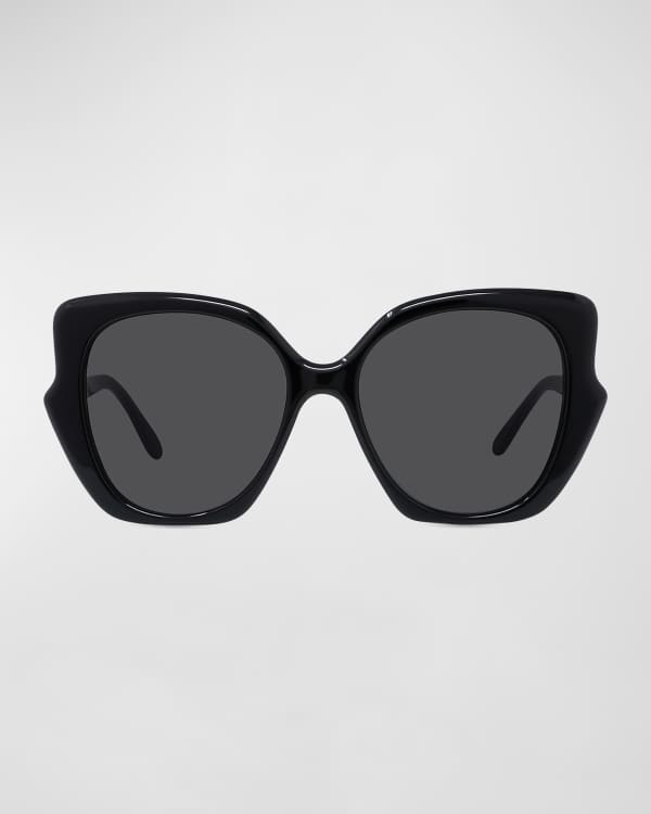 Miu Miu Vertical Logo Beveled Acetate Butterfly Sunglasses