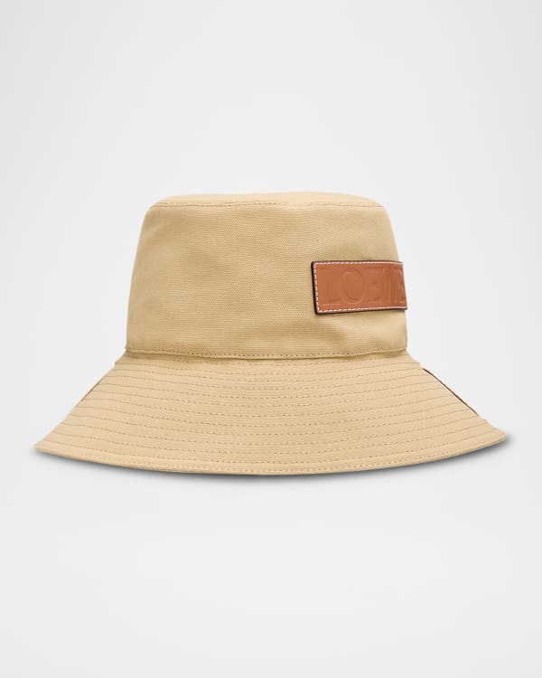 Loewe Anagram Raffia Bucket Hat | Neiman Marcus