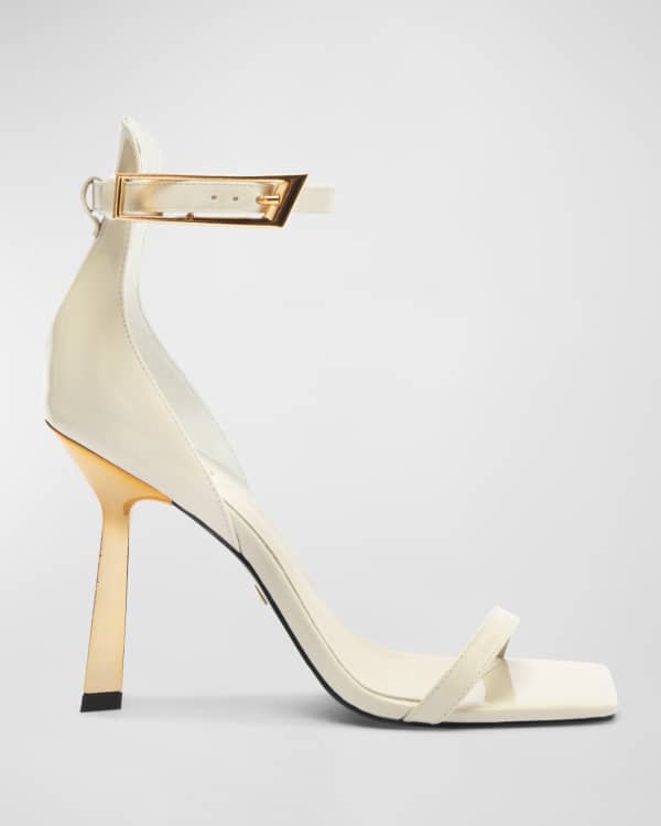 Schutz Yvi Twisted Leather Ankle Tie Sandals Neiman Marcus