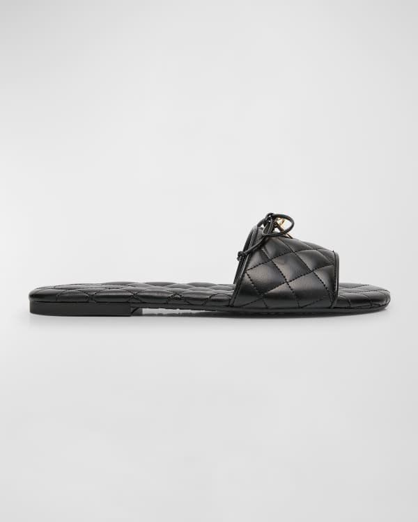 Veronica Beard Seraphina Twisted Leather Slide Sandals Neiman Marcus