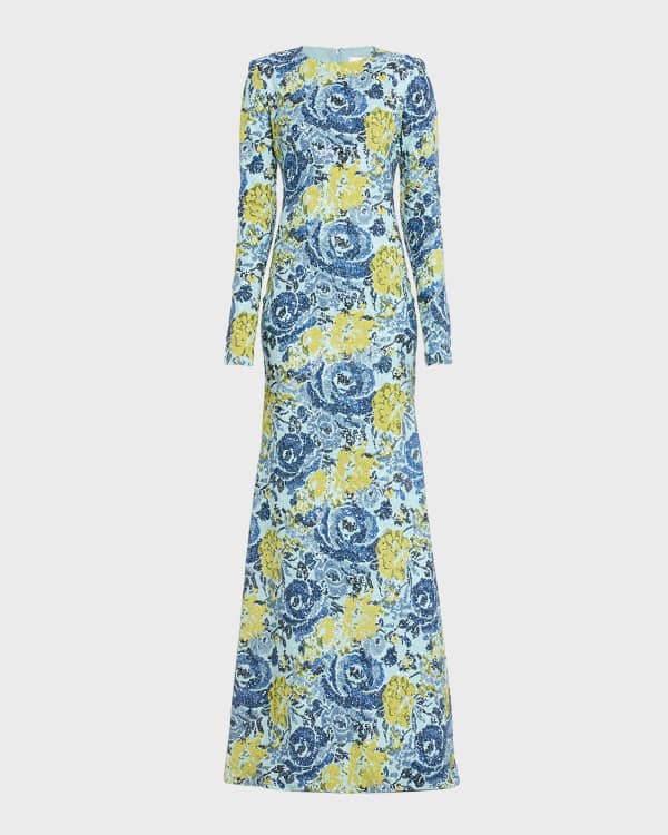 Carmen marc valvo ruffle gown cheap