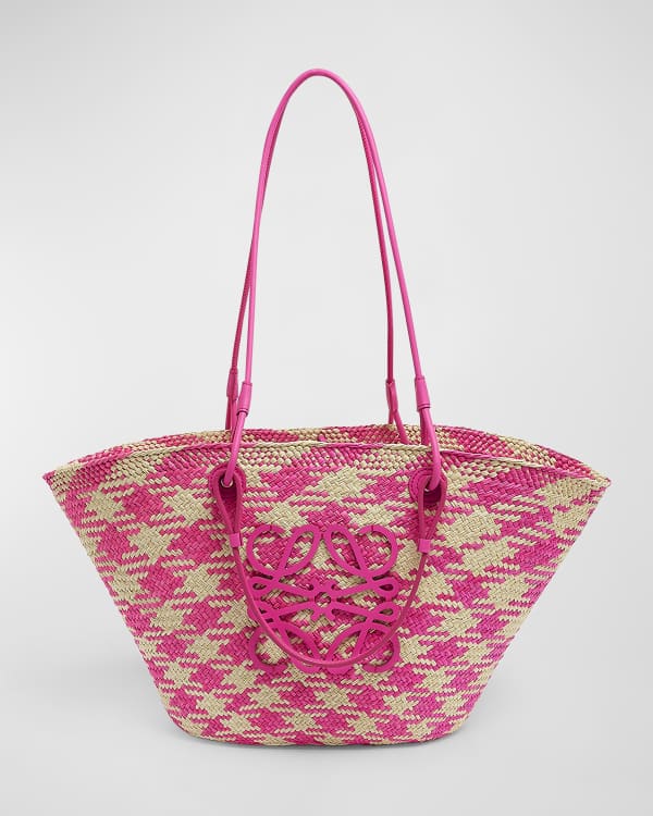 Loewe Shell Basket Bag in Elephant Grass with Leather Handles Neiman Marcus