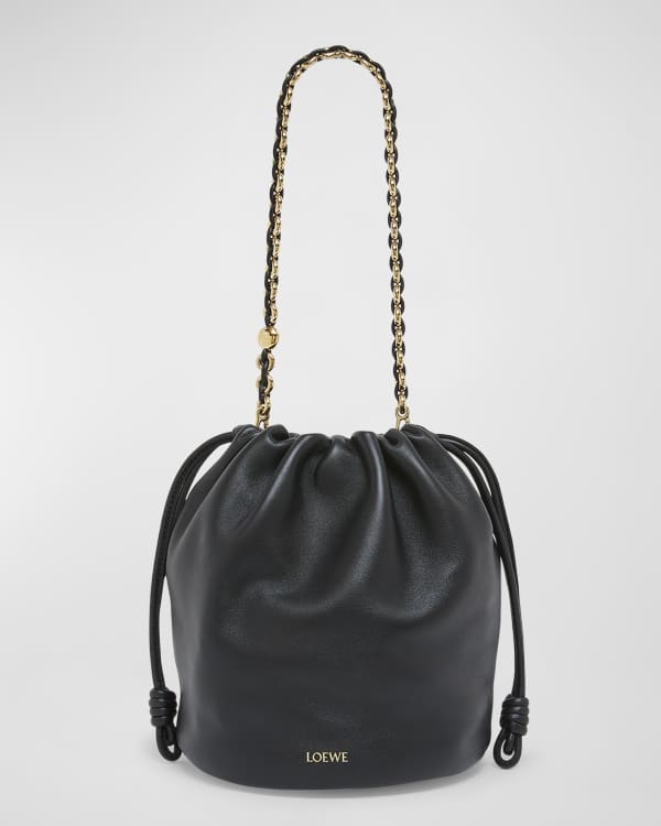 Isabel Marant Tampa Mini Raffia & Leather Bucket Bag