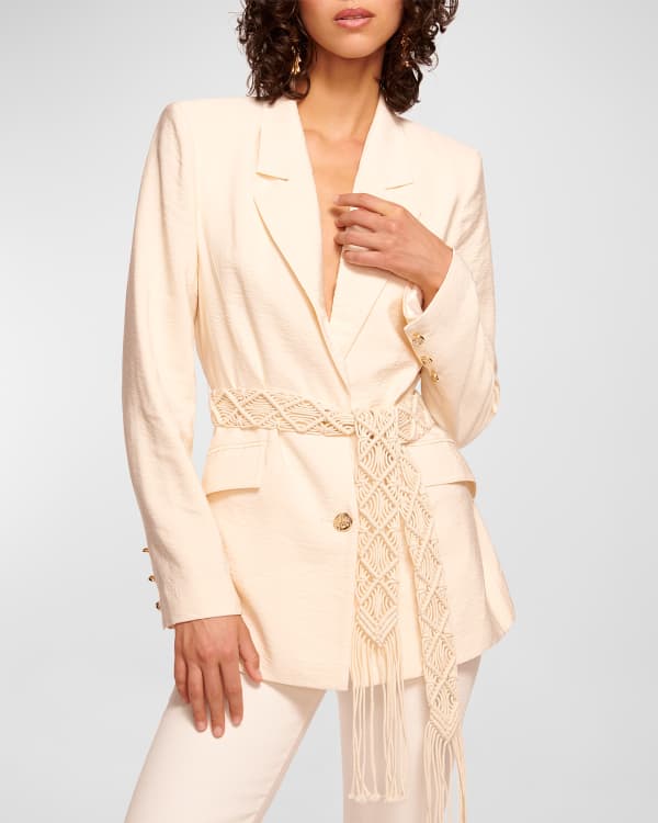 Clare cropped wool-blend blazer