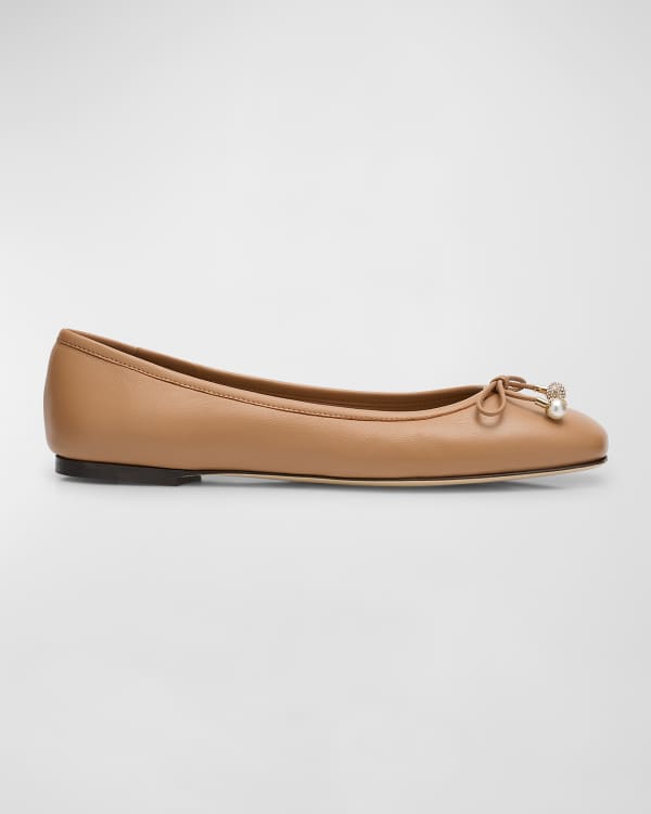 Jimmy Choo Elme Leather Bow Ballerina Flats | Neiman Marcus Jimmy Choo Elme Leather Bow Ballerina Flats | Neiman Marcus