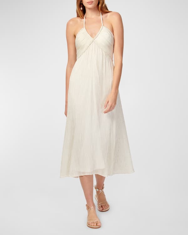 Rag Bone Zoe Denim Halter Neck Midi Dress Neiman Marcus