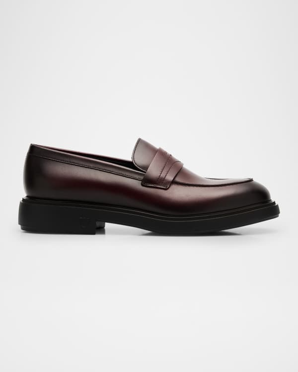 Ferragamo Men's Bleecker Leather Lug-Sole Loafers with Ferragamo Men's Bleecker Leather Lug-Sole Loafers with