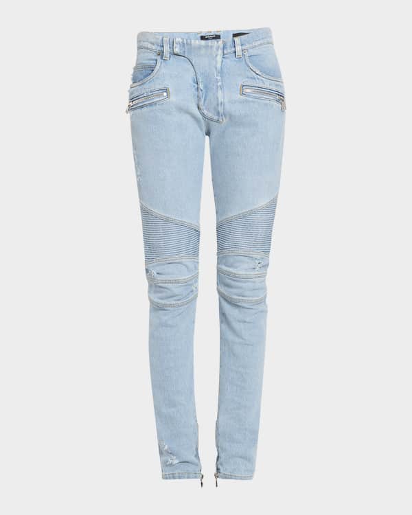 Amiri Men's Crystal-Embellished Repaired Baggy Jeans