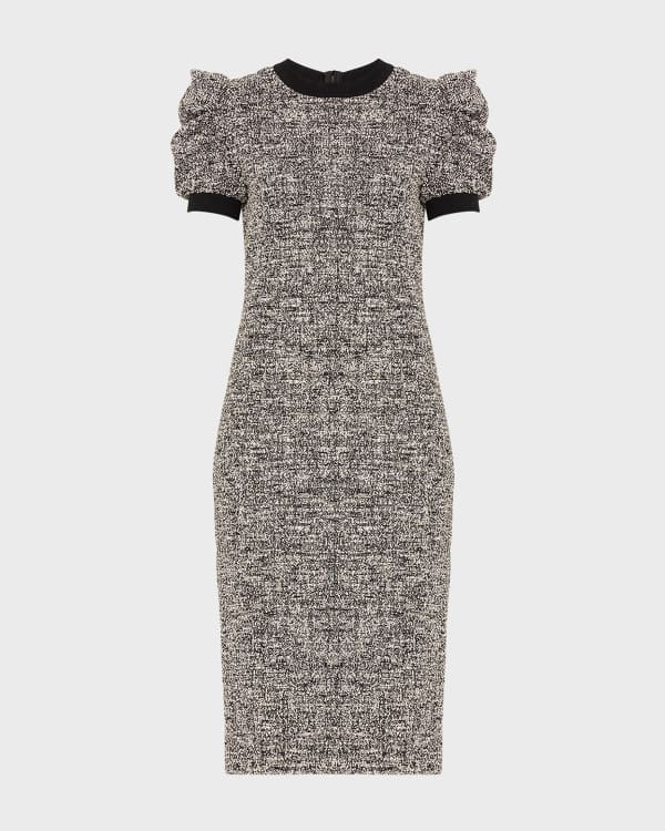 Jewel-accented Ruched Semi-sweetheart Jersey Sheath Dress 15803 main image 1