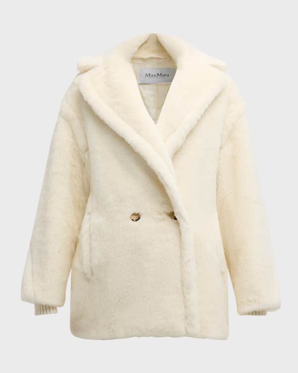 Max Mara Collarless Zip Teddy Jacket Neiman Marcus