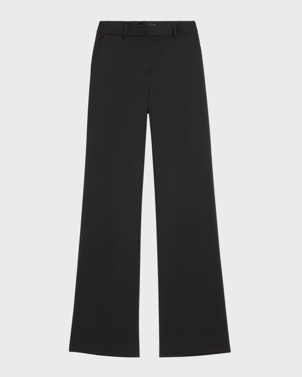 Khaite Trenton Pleated Straight-Leg Pull-On Pants | Neiman