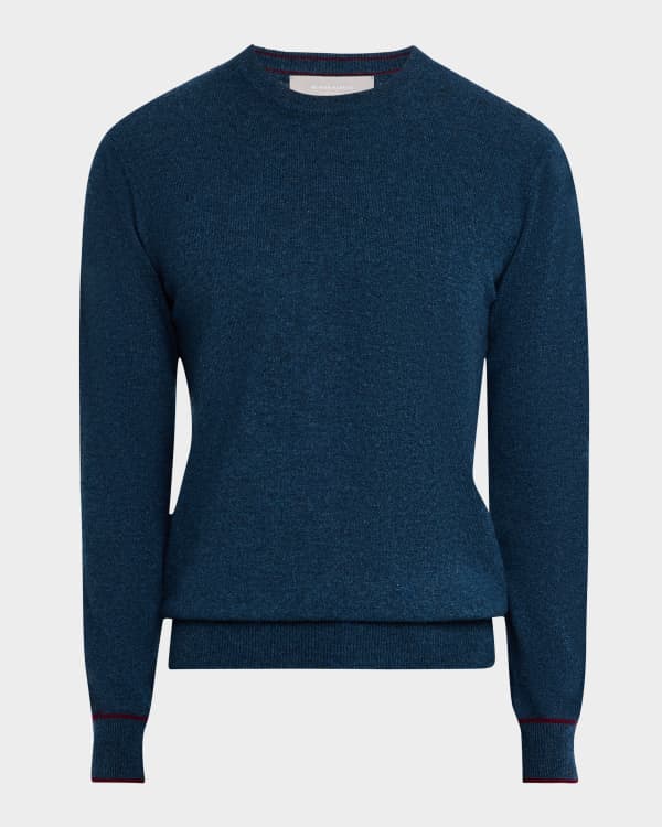 Neiman Marcus Men's Cabled Button Pullover Sweater | Neiman