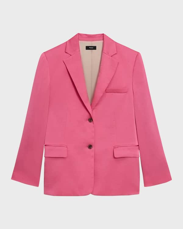 Theory Eco Sharkskin Double-Breasted Boy Jacket | Neiman Marcus