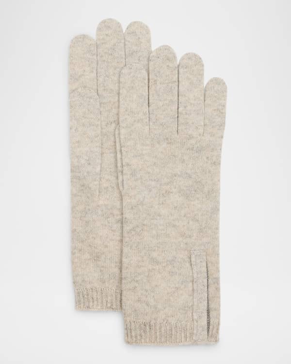 Max Mara Ombrato Teddy Mittens | Neiman Marcus